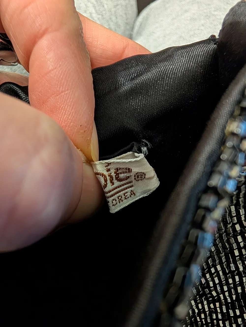 Vintage Genie Beaded Clutch Black Evening Bag Made Korea Formal Cocktail Purse